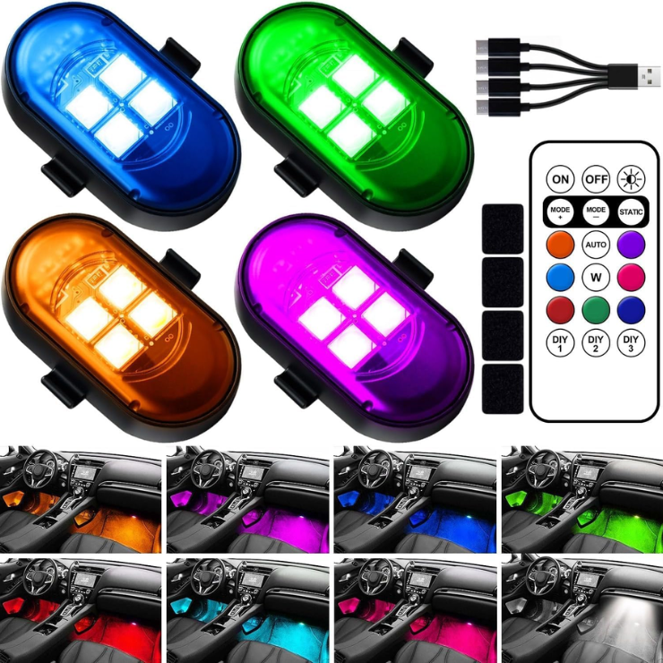 Wireless LED Lights For Car, Rechargeable Interior Car Lights photo 1