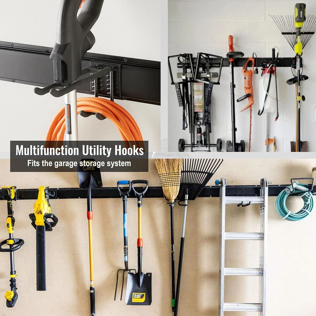 NEW 3x Garage Garden Tool Holder Storage Rack Shed Wall Mounted Organiser Long Hooks photo 6