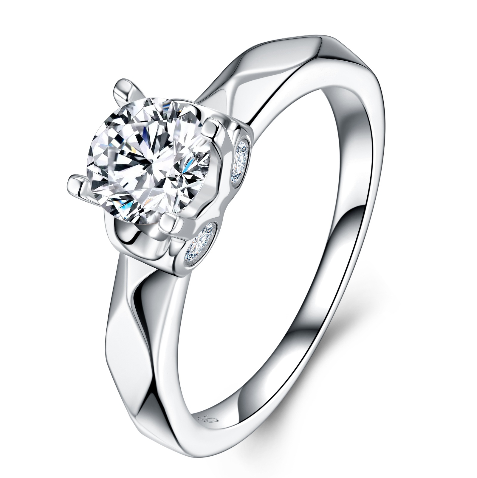 S925 Silver 3.1g 6mm D VVS1 Moissanite Solitaire Ring, GRA Certified US 5-8 photo 5