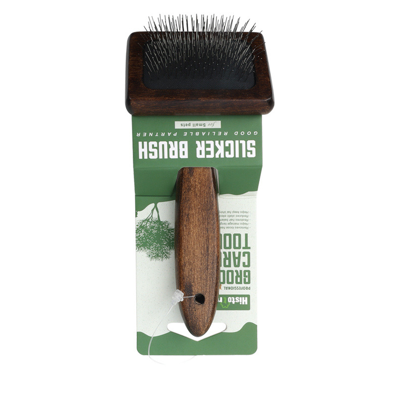 Dog & Cat Brush, Pet Slicker Brush With Bamboo Handle For Large Medium & Short Hair Elegant Grooming Comb For Removing Shedding, Tangles And Dirt photo 3