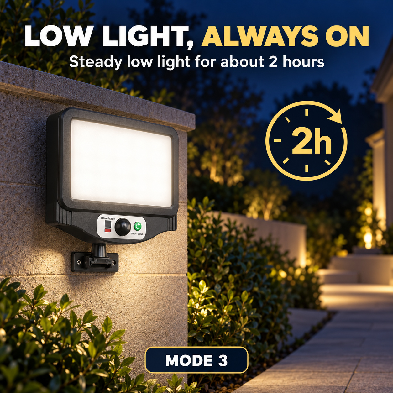 Solar Powered Rechargeable Motion Sensor LED Work Light 1500mAh For Auto W780 7 Battery Street photo 3