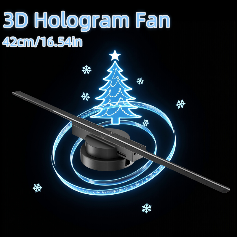 Wiilala 3D Hologram Fan 3D Circle App Hologram Advertising Display 224 Lights 16.5  WiFi Holographic LED Fan Creative Advertising Design Store Sign photo 1