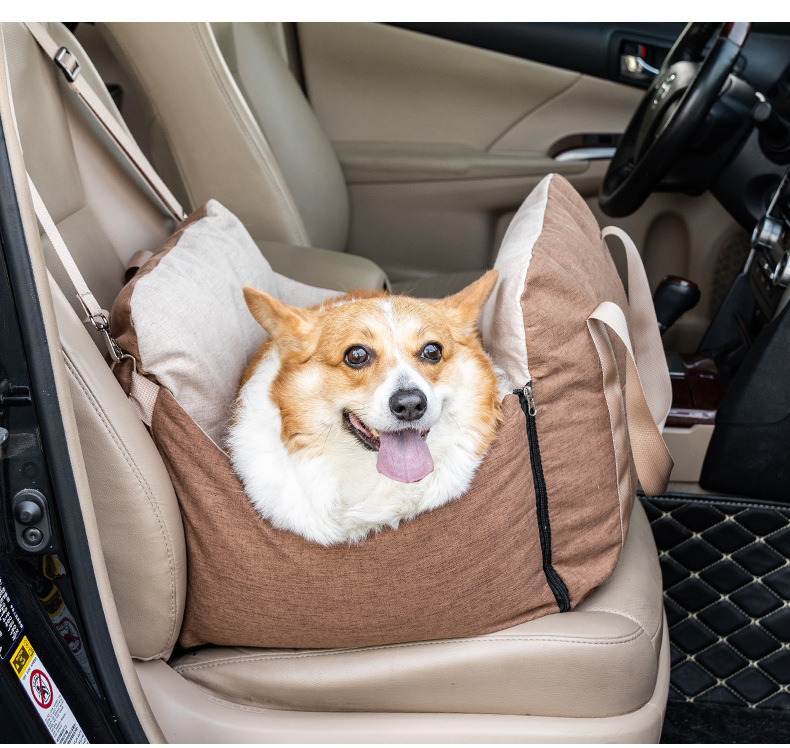 Dog Car Seat Portable Travel Pet Car Bed Safety Carrier Anti Escape Dog Booster Seat For Small Medium Dogs Cats Washable Soft Pet Car Seat With Storage Pocket & Safety Leash photo 4