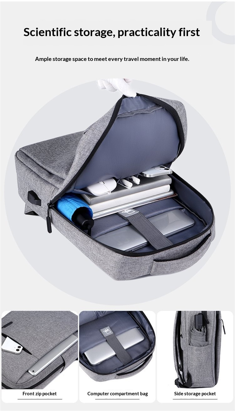 New Backpack For Men, Large Capacity Backpack, Multifunctional Backpack, Business Computer Bag, USB Charging Backpack - Black photo 8