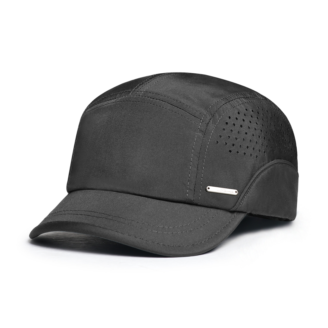 Spring And Summer Lightweight Mesh Breathable Baseball Cap With Side Metal Label, Short Brim, Duckbill Style Hat, Suitable For Outdoor Commuting And Casual Wear photo 2