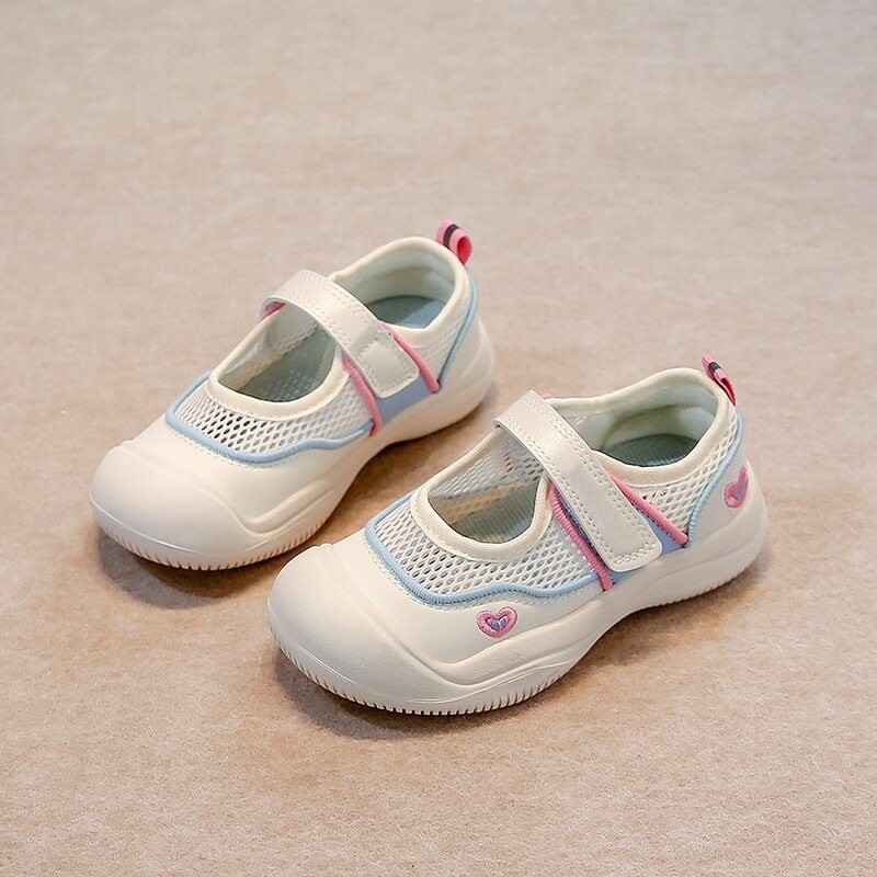 2026 Spring & Summer New Girls Single Mesh Breathable Sandals, Korean Style Toddler Canvas Shoes Versatile Casual Sneakers photo 3
