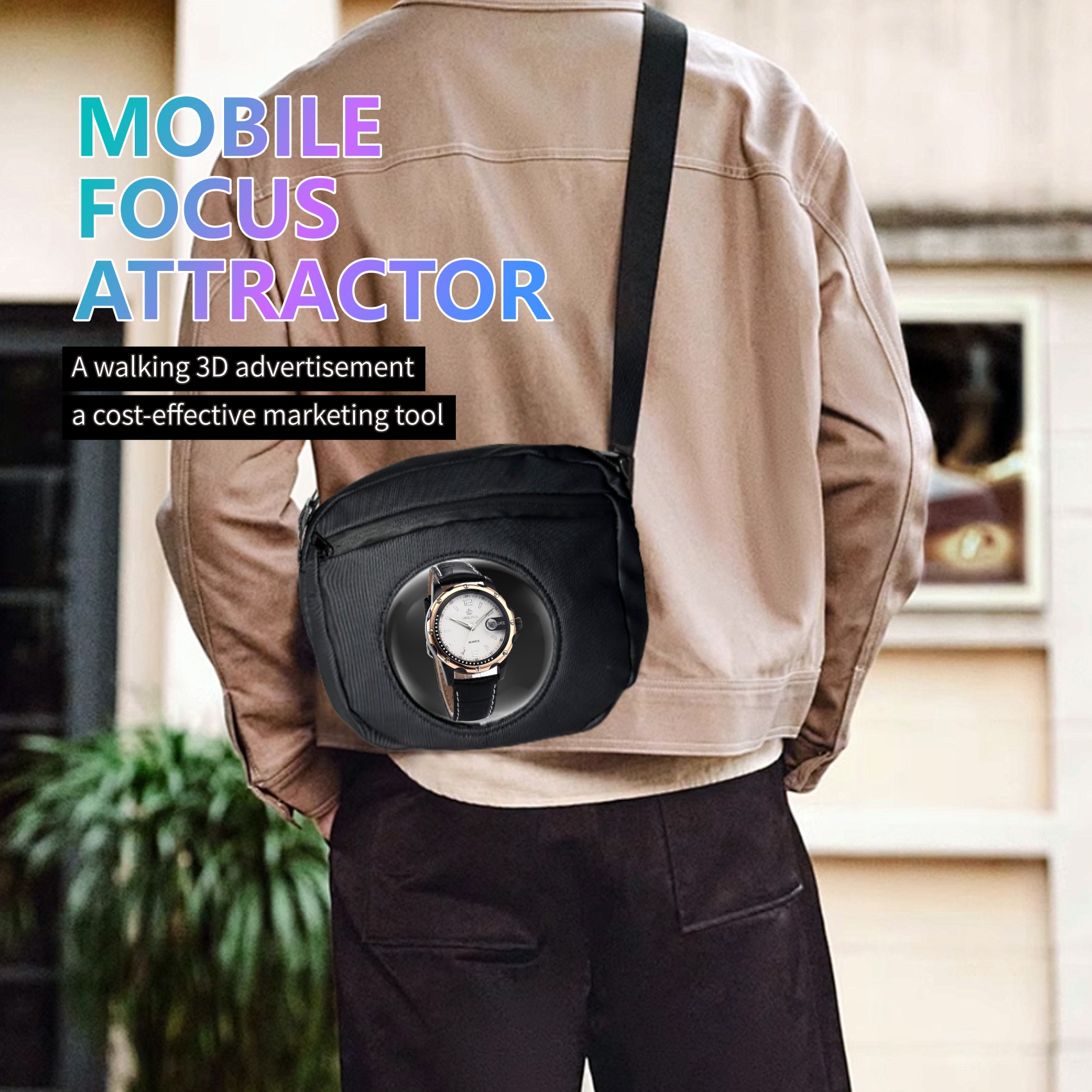 Wiilala Cross-border 3D Holographic Backpack Mobile Outdoor Advertising Display Stereoscopic Projection 3D Holographic Backpack, Supports Content Replacement Via Mobile AppSupports 5V3A Power Bank photo 1
