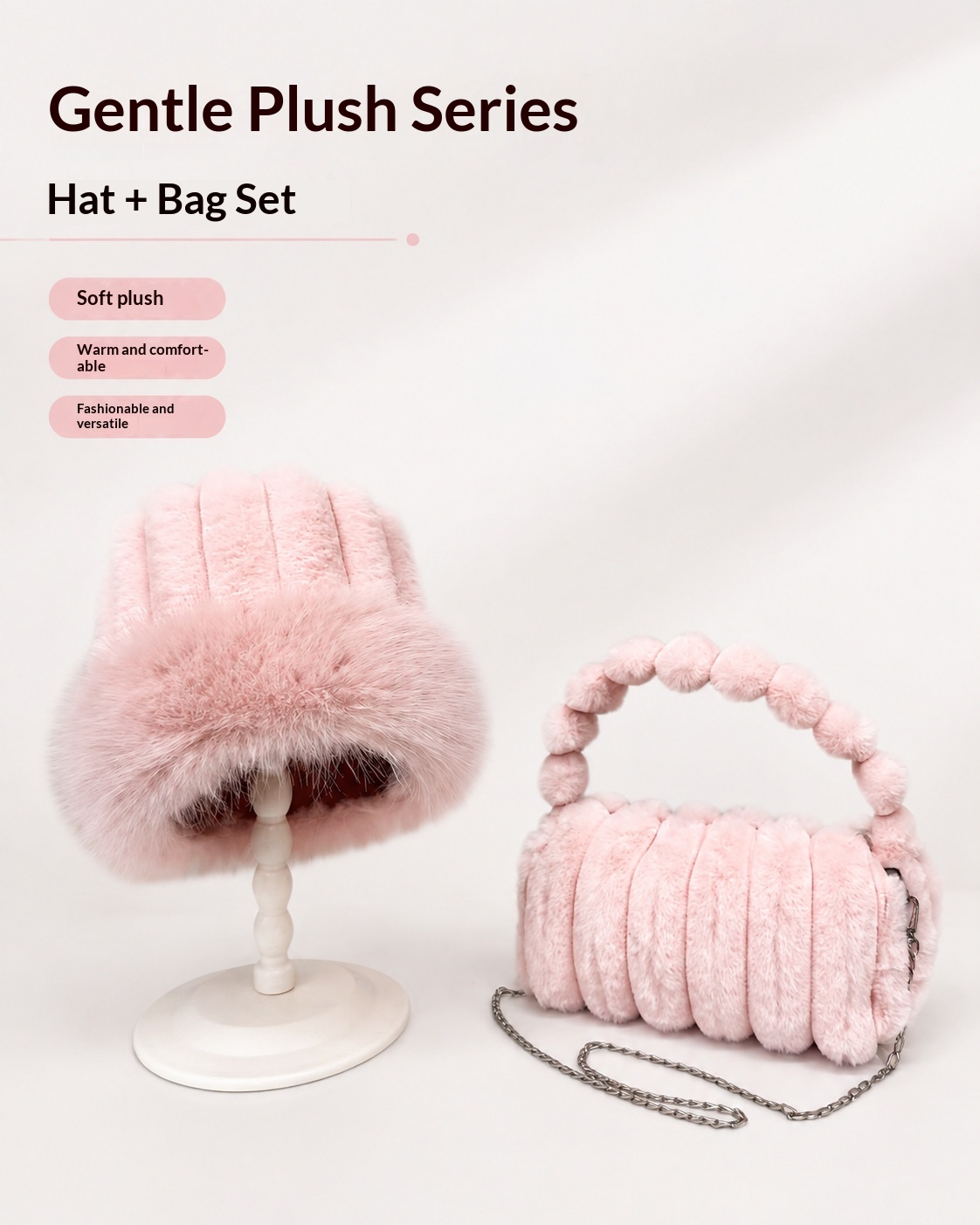 Cross Border Diagonal Cross Tote Bag, Light Luxury Explosive Item, Ultra Light Bag, Fashionable Temperament, Plush Bag, Korean Version, High Beauty - BGF5092 Pink photo 1