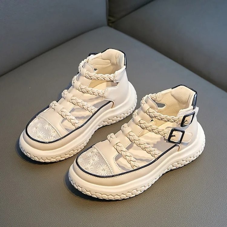 2026 Summer New Girls Roman Sandals, Kids Closed-Toe Sports Sandals, Hollow Out Breathable Beach Shoes For Middle & Big Kids photo 3