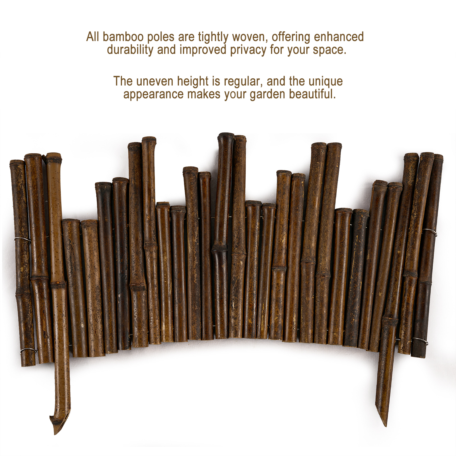 Garden Natural Bamboo Fence Lawn Edging 15.8inH X 24inL, Garden Border Fence, Decorative Bamboo Roll For Flower Bed, Pathway, And Landscape Edging, Outdoor Garden Border Fence Self-pickup Only photo 3