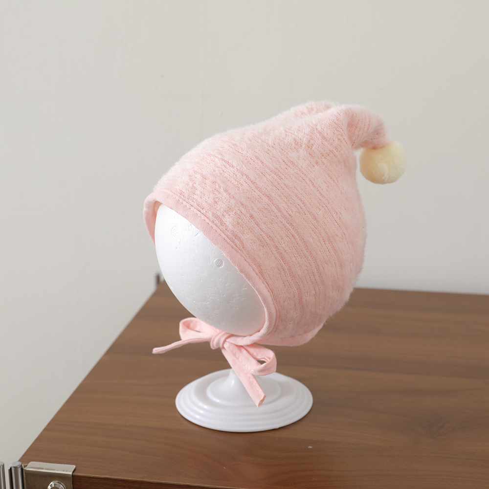 Winter And Autumn Plush Baby Wool Ball Knitted Hat, Soft And Skin-friendly, With Ear Straps For Protection, Suitable For Outdoor Warmth Preservation photo 4