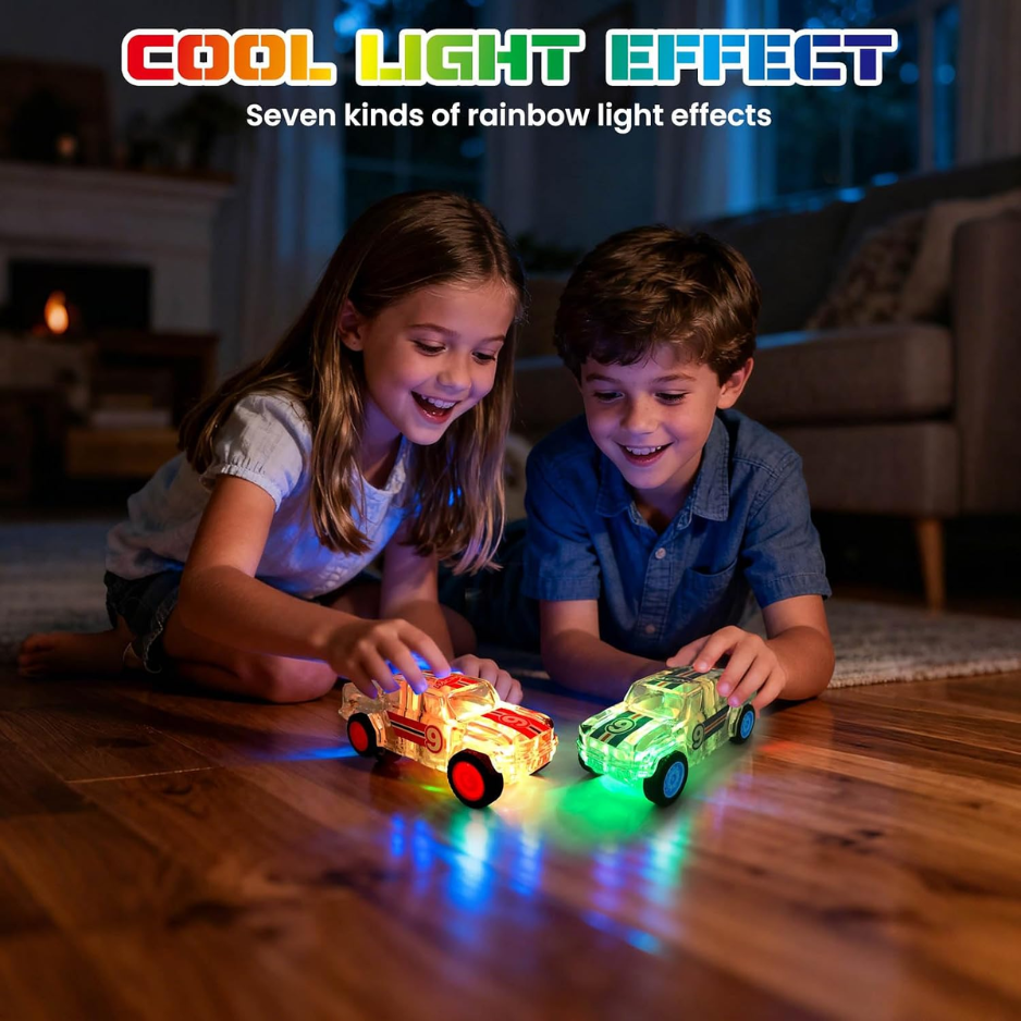 LED Light Up Pickup Truck Toys,Pull Back Cars Toy 2 Pack,Included,Suitable For Toddlers 3 4 5 6 7 8 Year Old Kids For Boys And Girls Birthday photo 4