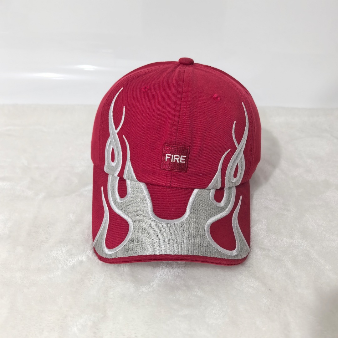 American Retro Hip-hop Style Multi-color Flame Baseball Cap, Simple And Fashionable Patch Letter Baseball Cap, Street Versatile Casual Hat photo 4