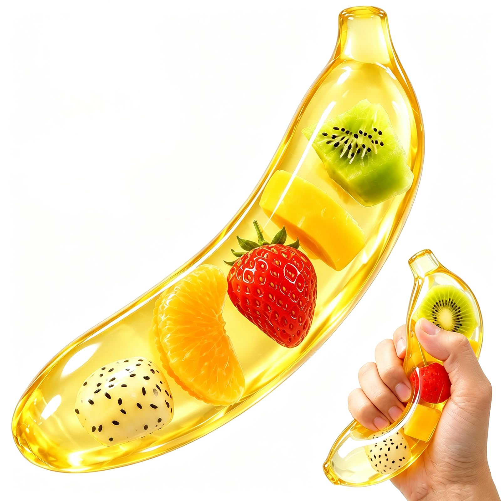 Banana  Toy,2026 New Giant Banana Fidget Toys,6.3 Inch Soft Jumbo Banana Squeeze Sensory Toy, Sugar Stress Relief Ball For Kids & Adults, Party Favors Classroom Prize Birthday Gifts photo 1