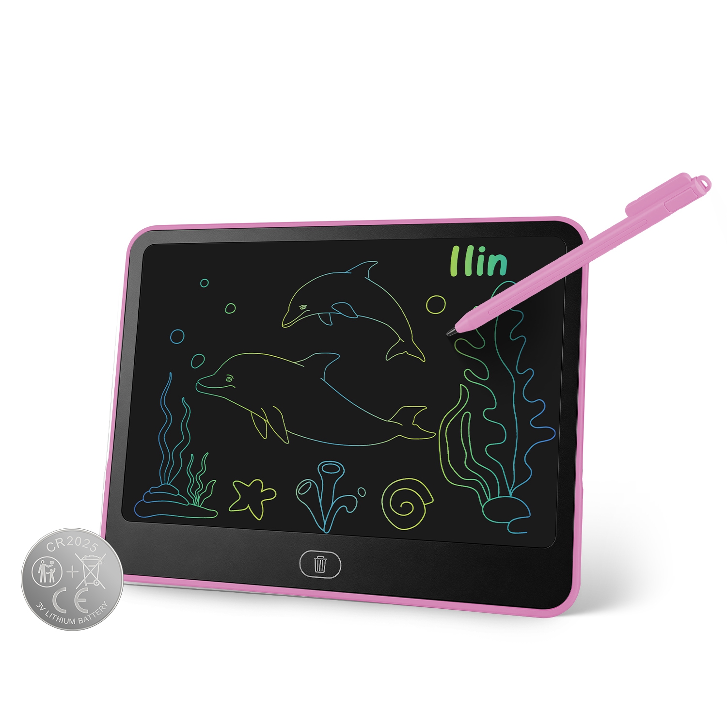 LCD Writing Tablet For Kids, Reusable Doodle Board With Stylus & Lock Function, One-Touch Erase Drawing Pad For Boys Girls Toddler Travel Learning Toys photo 6