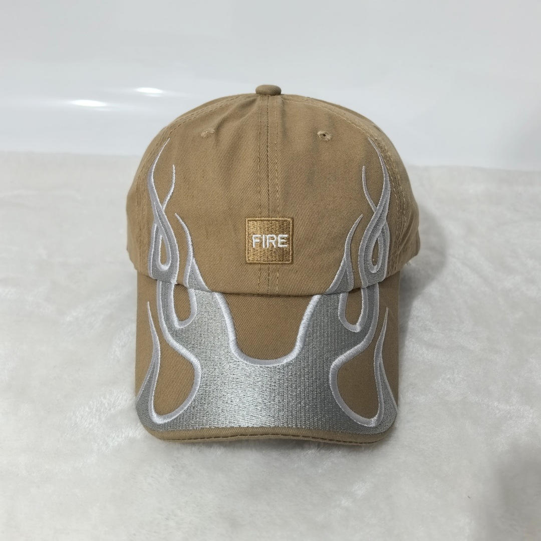 American Retro Hip-hop Style Multi-color Flame Baseball Cap, Simple And Fashionable Patch Letter Baseball Cap, Street Versatile Casual Hat photo 3
