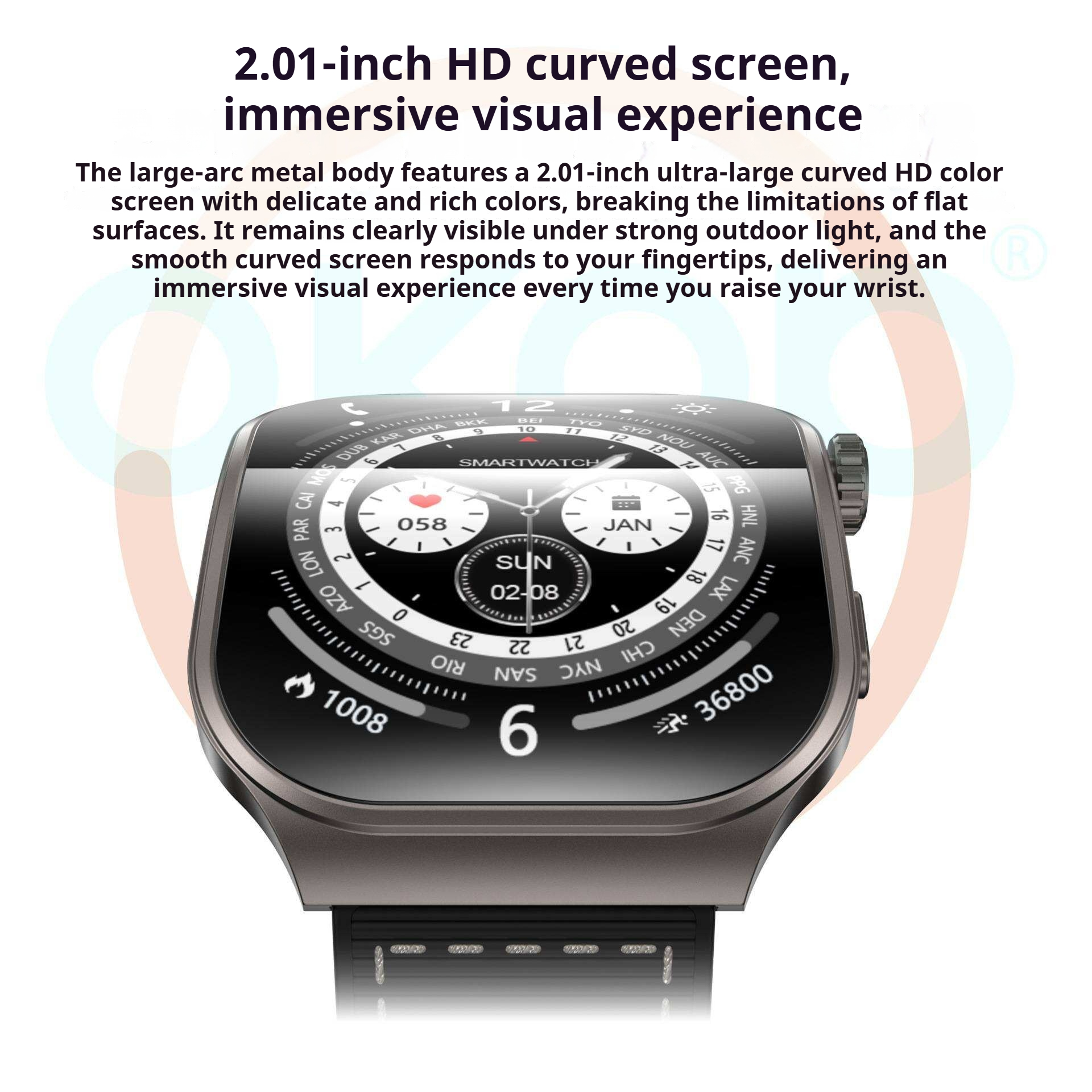 KP-S112 Curved-Screen Smartwatch New Model With Calling Heart Rate Health Monitoring Blood Oxygen Tracking Long Battery Life And Multiple Straps In Stock photo 5