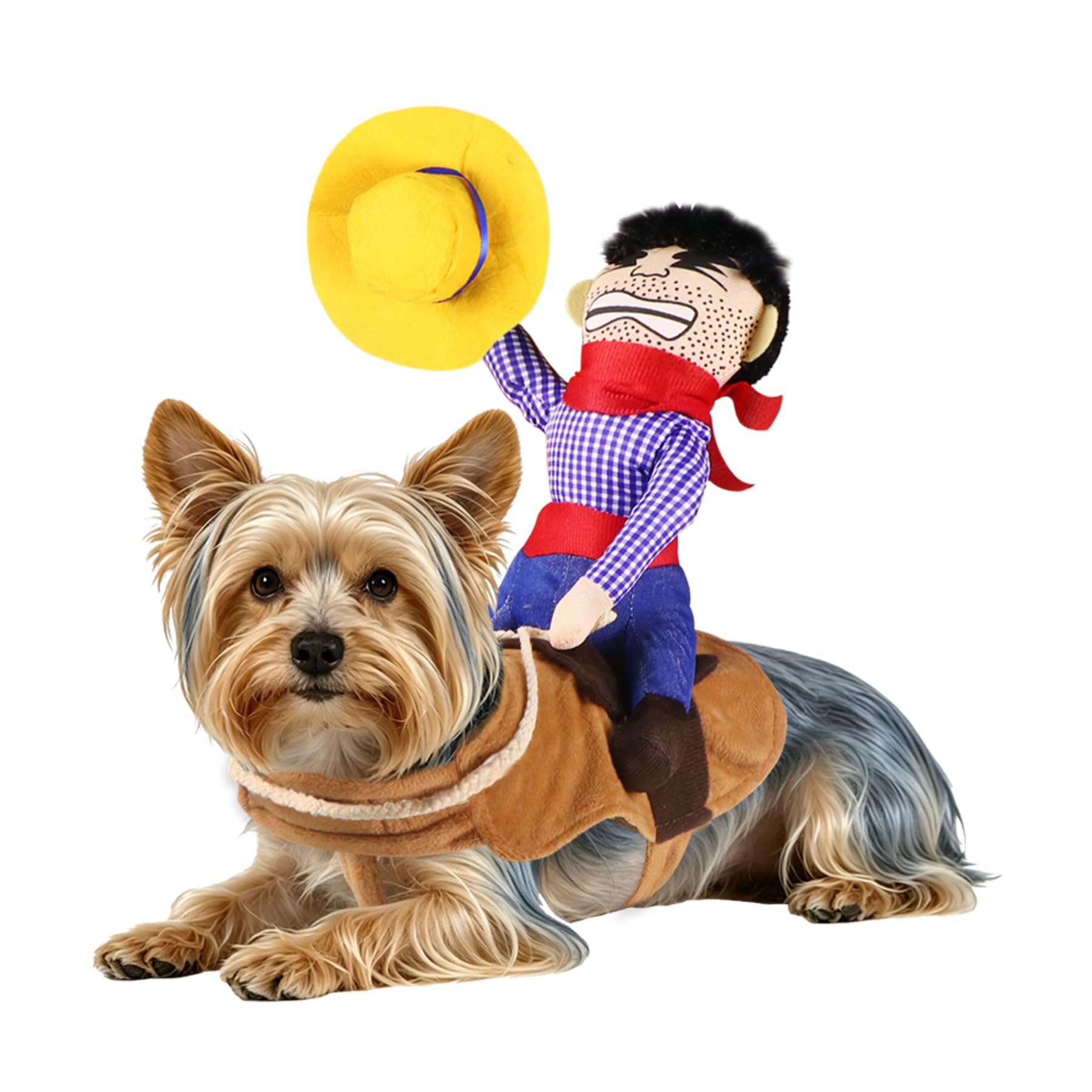 Dog Halloween Costumes, Funny Dog Cowboy Rider Costume, Adjustable Pet Halloween Cosplay Costume For S M L XL  Dogs photo 1