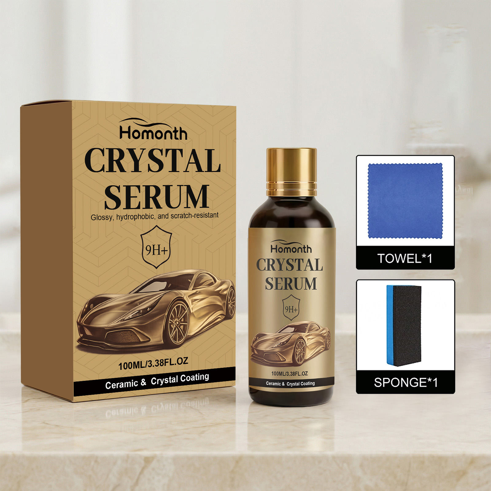 Car Ceramic Coating Kit, Paint Gloss Anti Stain Protective Coating Set With Tools photo 6