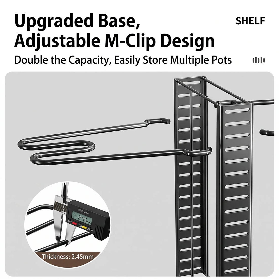 Adjustable Pan Organiser Pot Saucepan Kitchen Storage Rack Holder Sturdy Shelf photo 6