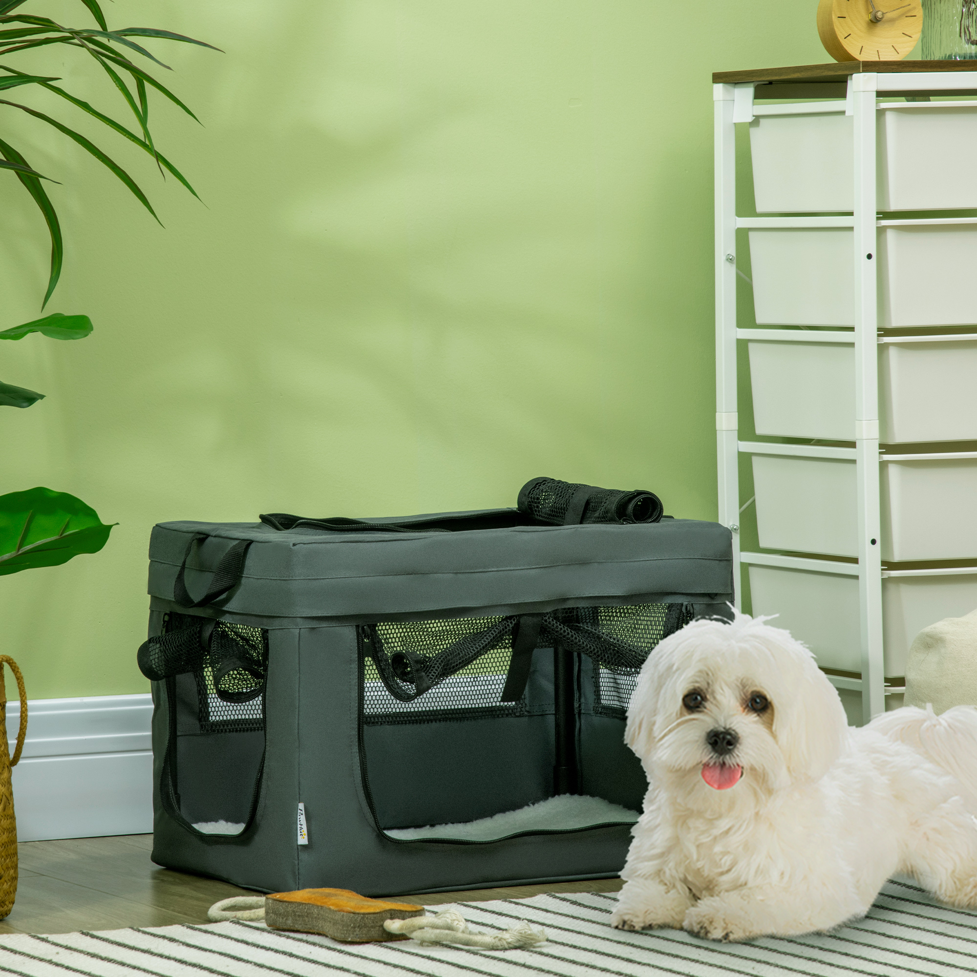 48.5cm Pet Carrier, With Cushion, For Miniature Dogs - Grey photo 1