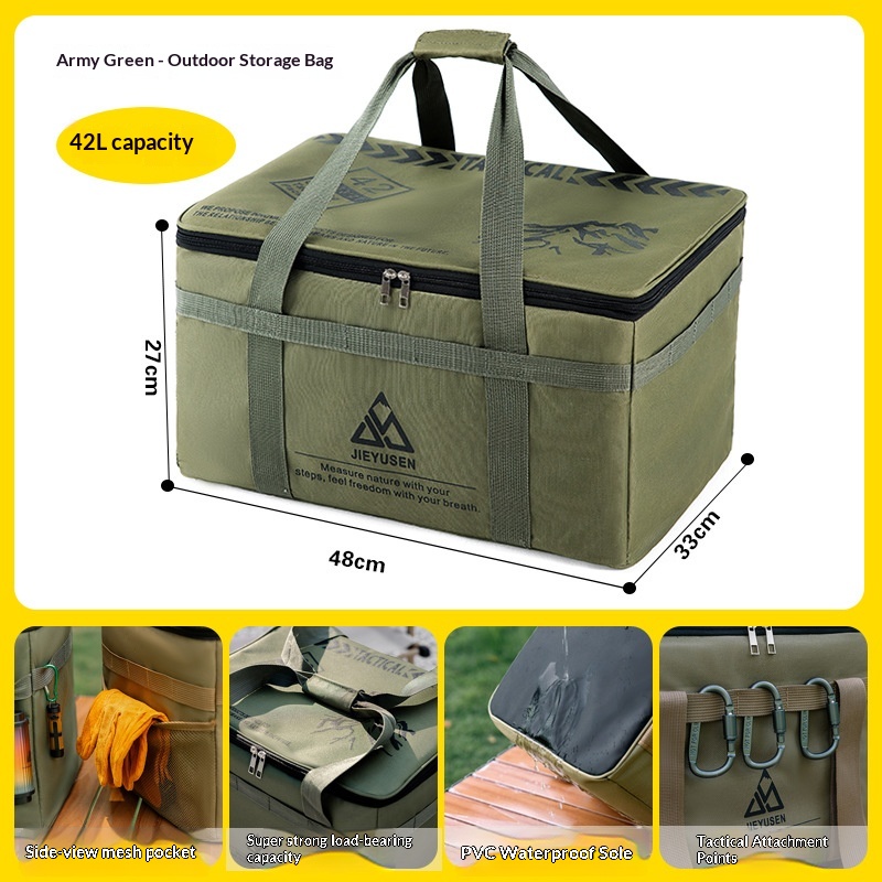 Outdoor Camping Gear Storage Bag, Cooking Utensils, Tableware, Miscellaneous Items Bag, Portable Tools And Accessories, Gas Canister, Cassette Stove, Camping photo 3