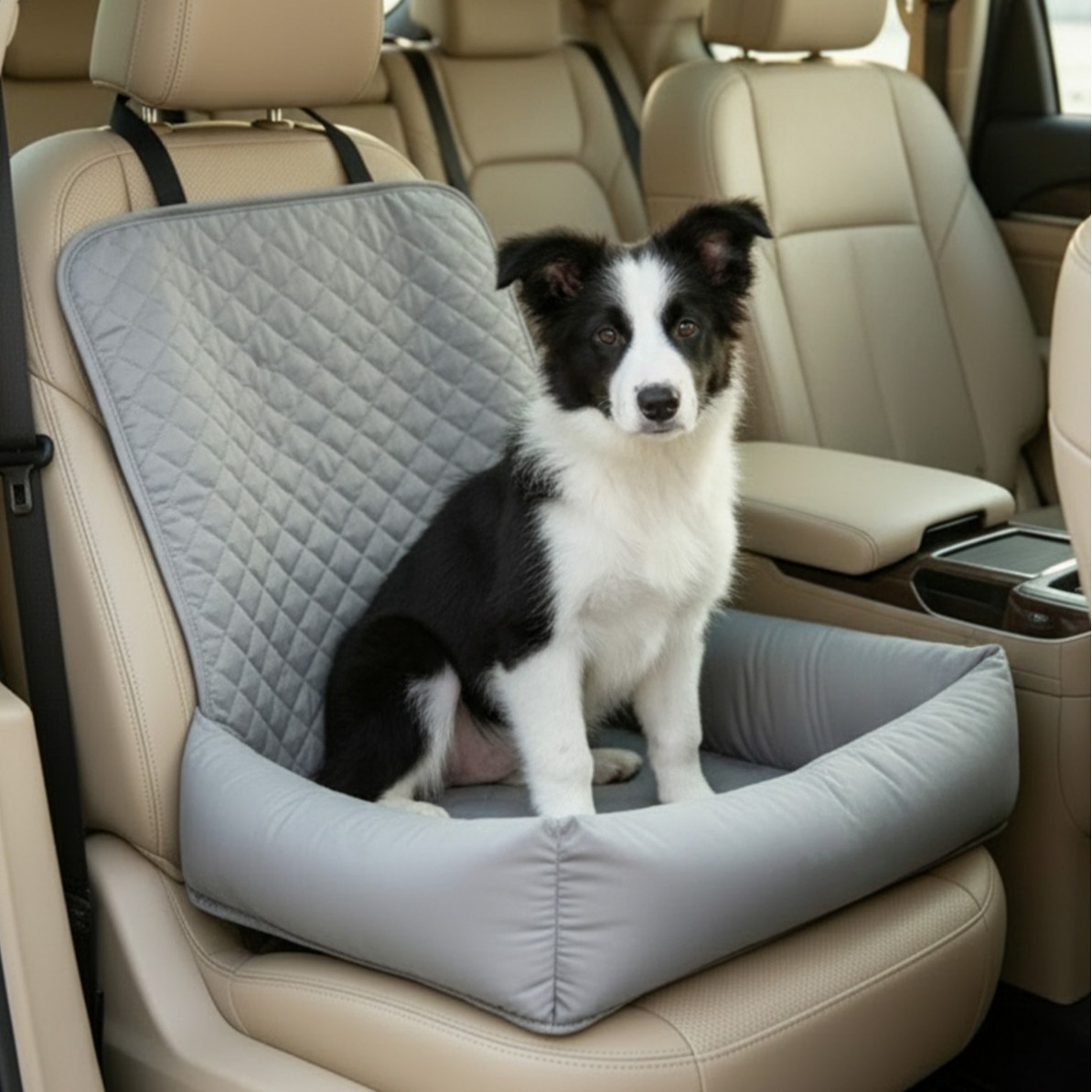 Dog Car Seat For Small Medium Dogs, Pet Front Seat Protector, Black Waterproof & Scratch-Proof Dog Car Seat Cover Booster Sofa, Non-Slip Portable Travel Safety Pet Carrier Bed For Car Truck SUV photo 1