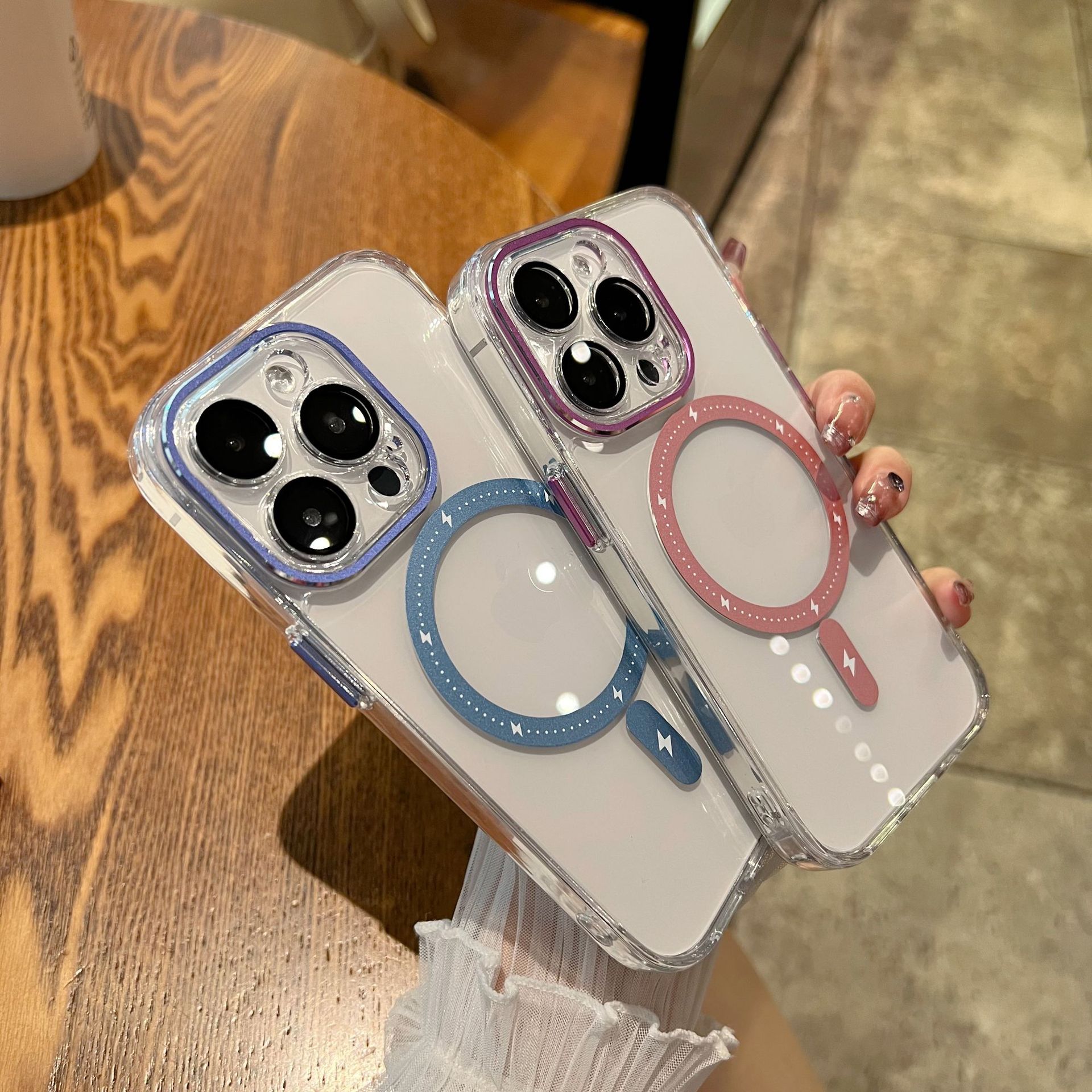 Transparent Magnetic Lens Glass Drop-resistant Mobile Phone Protective Shell photo 1
