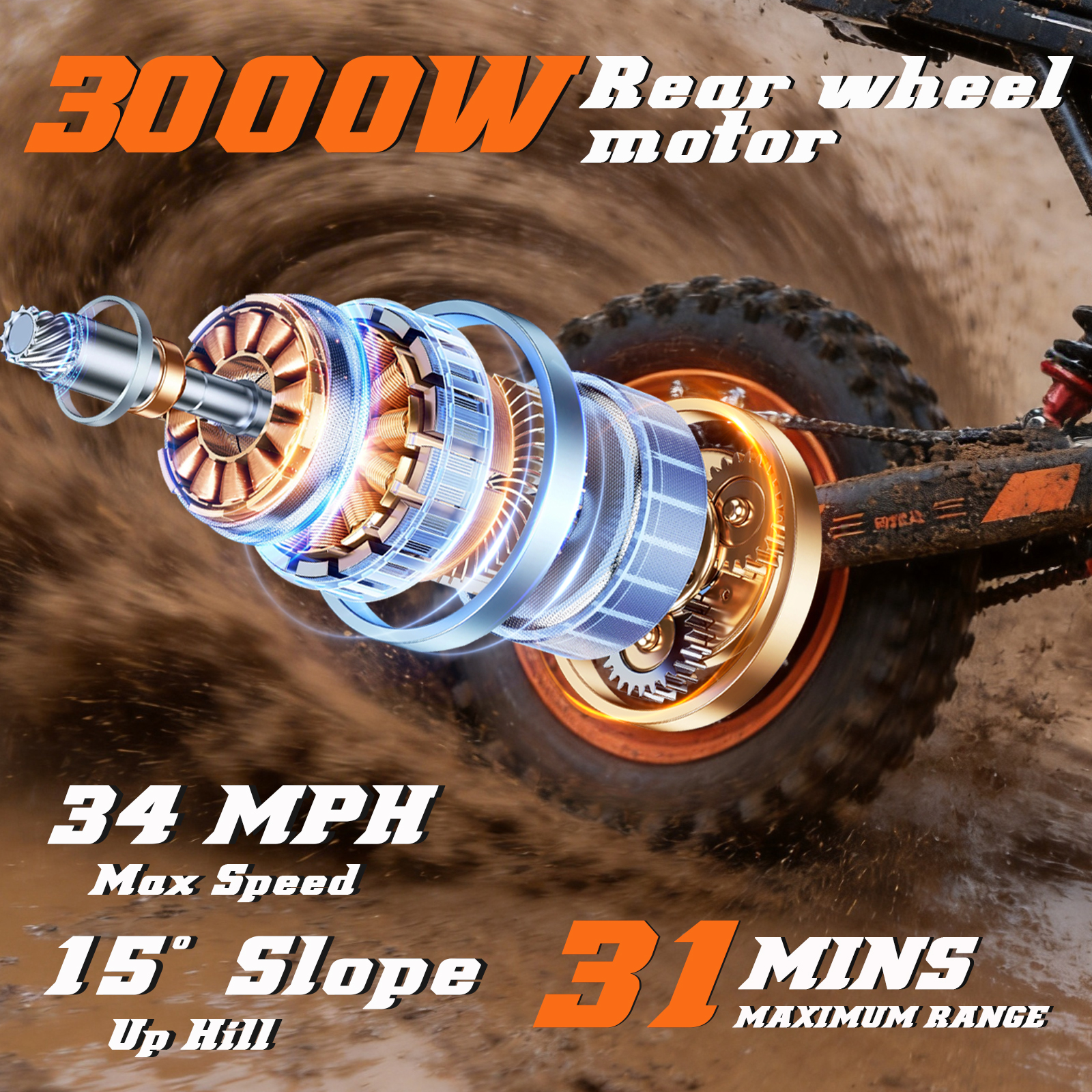 Y66 Iron Frame 3000W Electric Motorcycle With 20 Mph Off-road Model photo 2