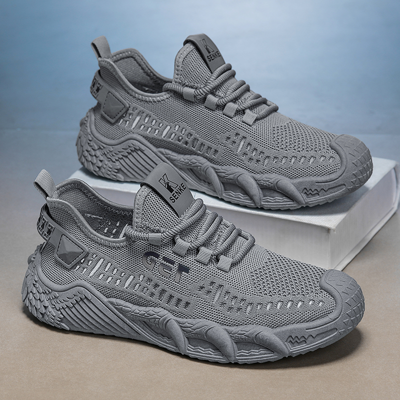 2026 New Summer Breathable Fly Knit Mesh Shoes For Men, Hollow Out Running Sneakers, Soft Sole Casual Men's Footwear photo 3