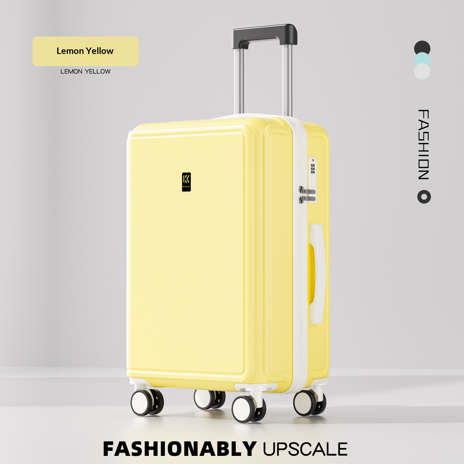 2026 New Luggage Trolley Case Student 20 Inch Lightweight Boarding Large Capacity Password Travel Leather Box Male - DY5209 Lemon Yellow photo 1