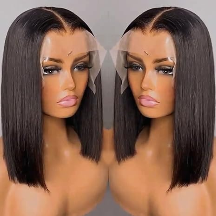 13x4 Lace Front Bob Wig, Straight Texture, Natural Color, Density photo 2
