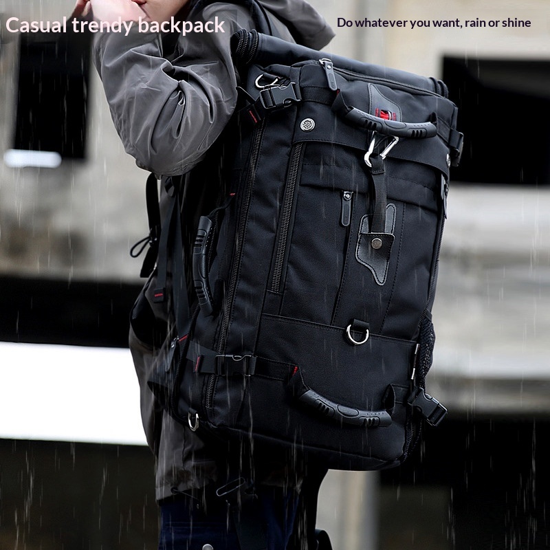 Large Capacity Men's Business Leisure Travel Bag, Multifunctional And Wear-resistant Outdoor Hiking Bag, Business Travel Backpack - Black photo 7