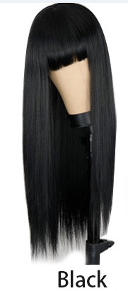 Qi Bangs Black And Brown Long Straight Hair photo 2