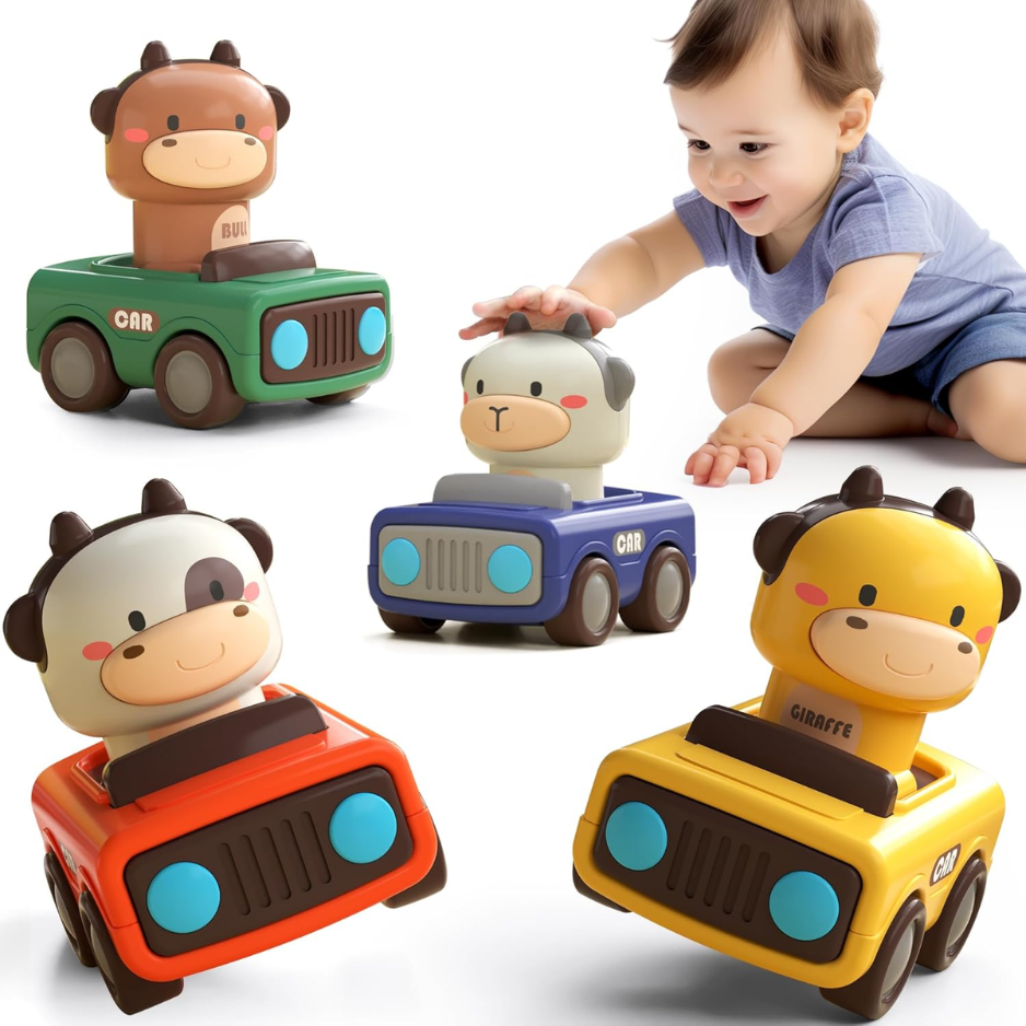 Baby Press To Go Car Toys For Toddlers 1-3, 1 Yr Old Boy Gift photo 1