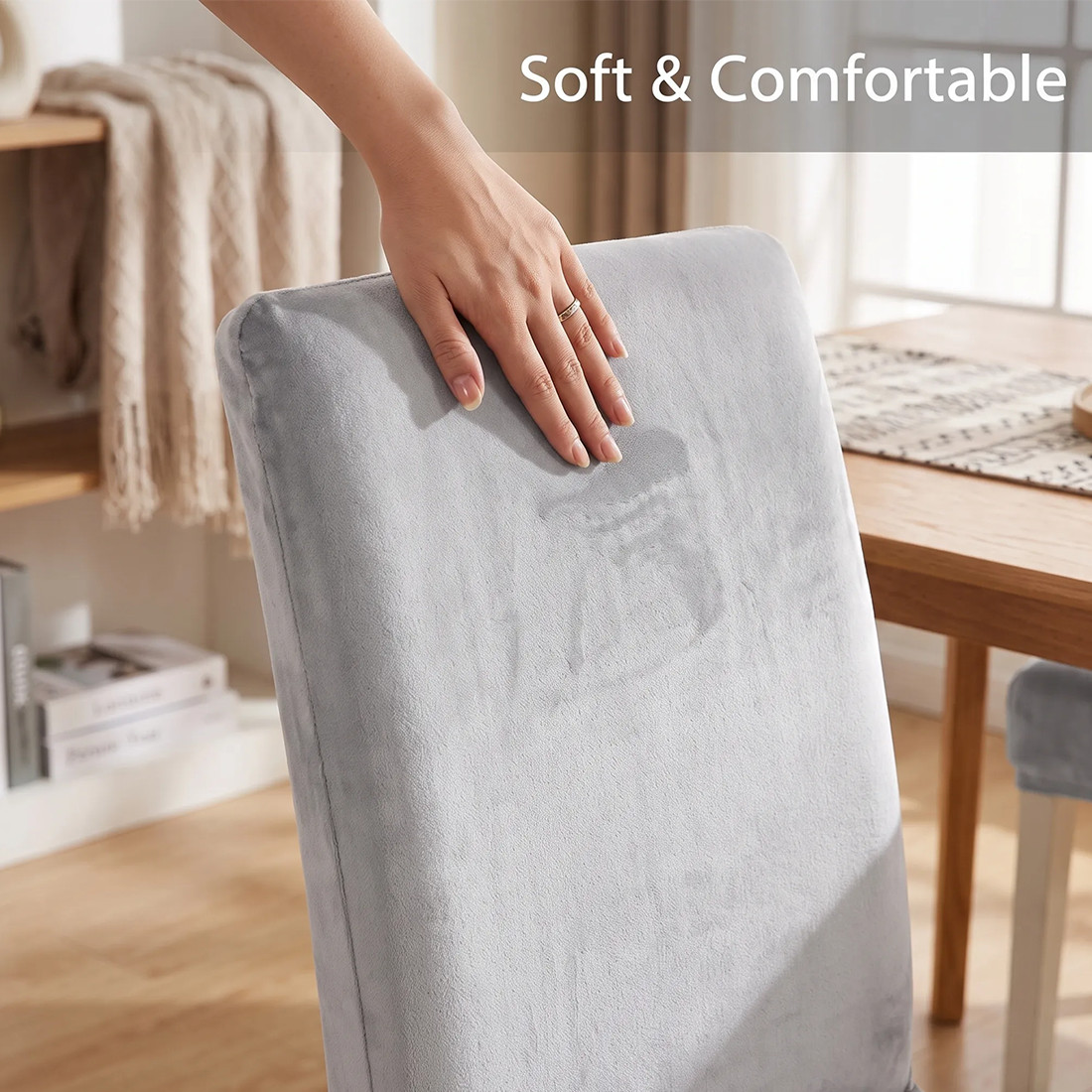 6PCS Large Stretch Dining Chair Covers Seat Chair Covers Removable Slip Covers photo 2