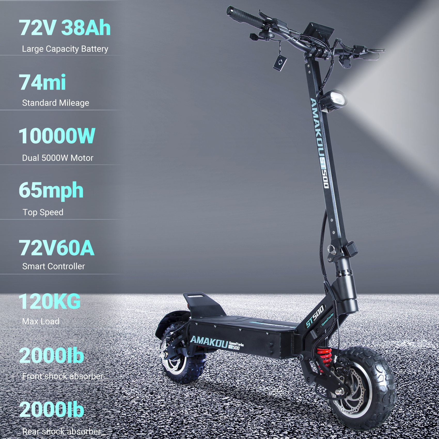X7 Black Aluminum Alloy 80-100kmph 4500W Dual Motor Electric Scooter photo 6