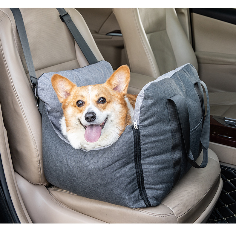 Dog Car Seat Portable Travel Pet Car Bed Safety Carrier Anti Escape Dog Booster Seat For Small Medium Dogs Cats Washable Soft Pet Car Seat With Storage Pocket & Safety Leash photo 3