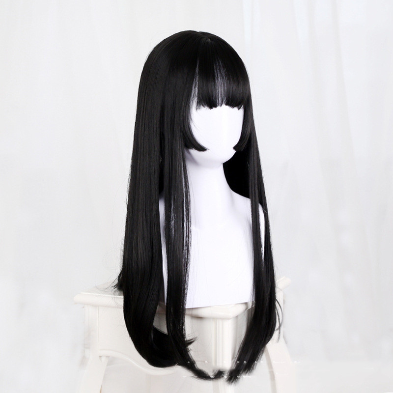 Wig Women's Black Long Straight Net Red Lolita photo 2