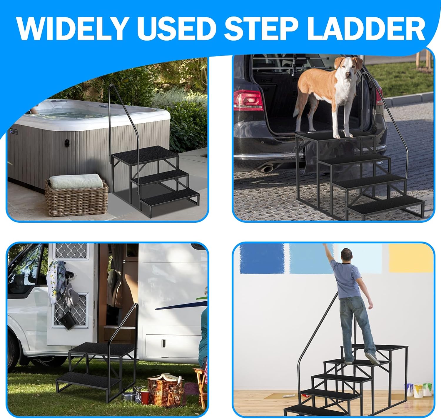 The Third Level Staircase Of The RV, The Upgraded Version Of The RV Staircase With Handrails, The Heavy-duty RV Staircase With Anti-skid Pedals, Are Only Suitable For TEMU Self Pickup photo 5