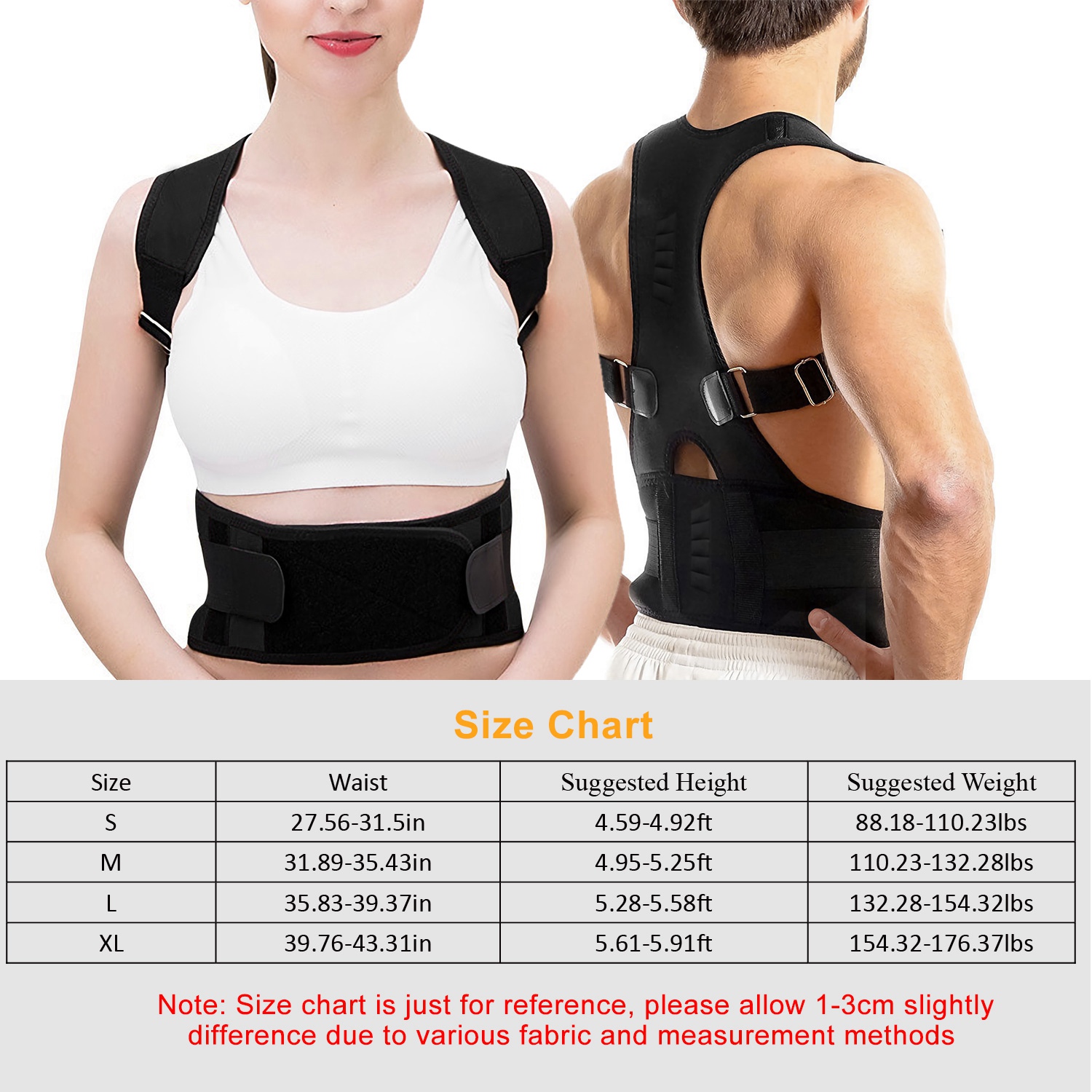 Unisex Posture Corrector Support Magnetic Lumbar Back Posture Support Belt Adjustable Upper Back Braces Clavicle Shoulder Brace Belt Pain Relief Therapy photo 4