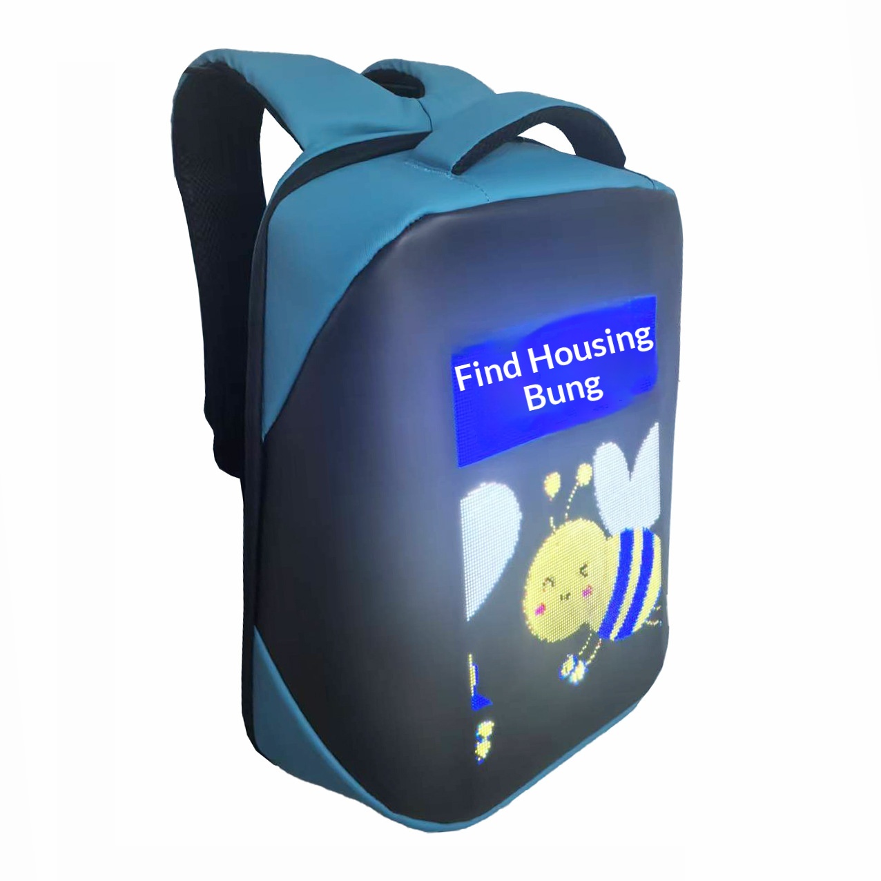 Regular LED Backpack Riding & Backpack DIY Text Animation Polyester Material Hot Sale - Sky Blue HD photo 1