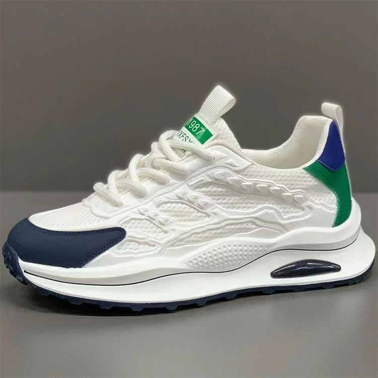White Laceup Sneakers Fashion Breathable Mesh Flat Shoes Lightweight Versatile Casual Running Walking Shoes photo 5