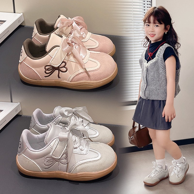 2026 Spring Autumn New Kids Skate Shoes, Breathable German Trainers, Fashion Bow Casual Sneakers For Little & Big Girls photo 3