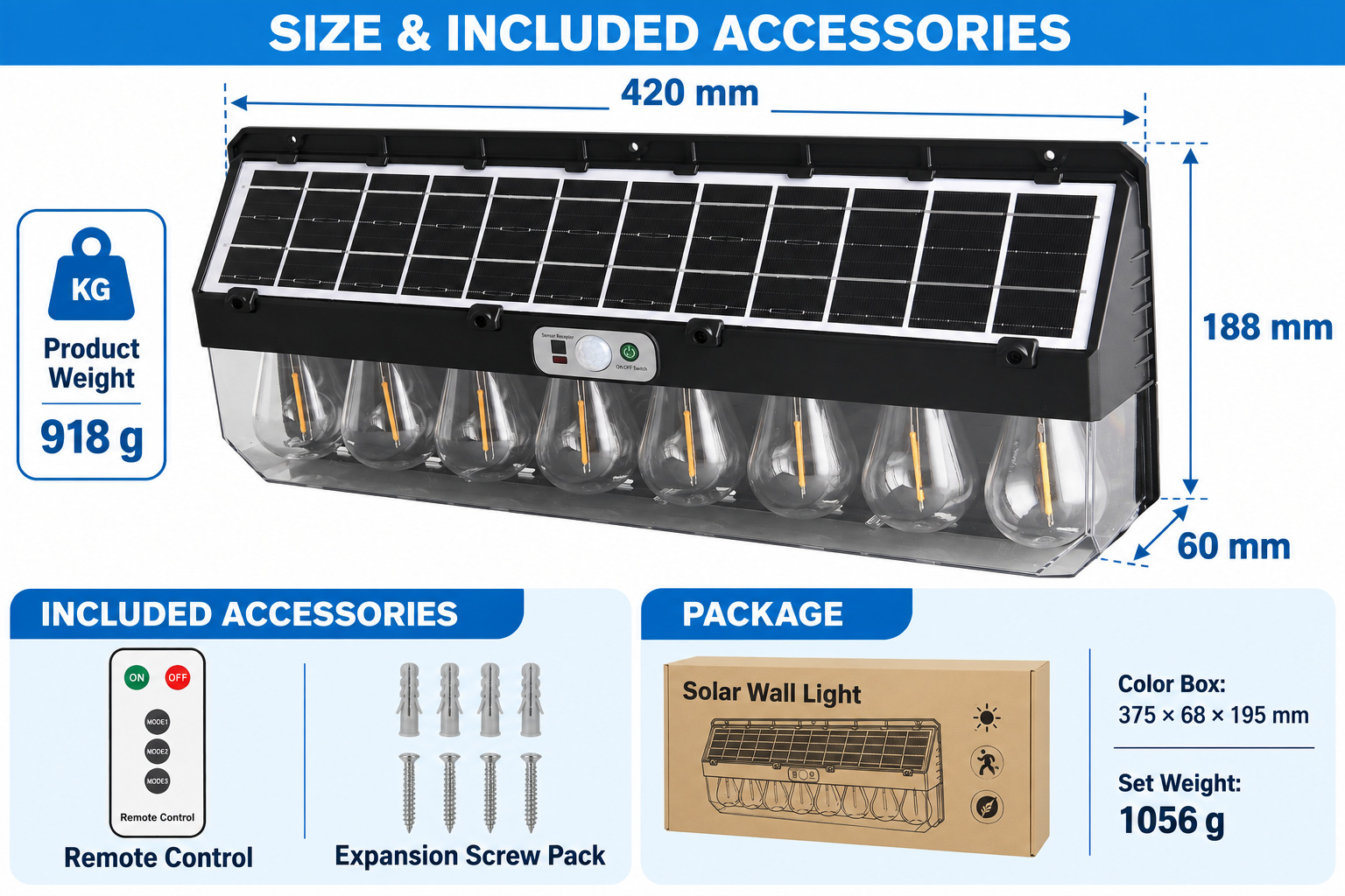 Solar Powered Rechargeable Motion Sensor LED Work Light 4800mAh For Auto W7116 8 4 Hour photo 2