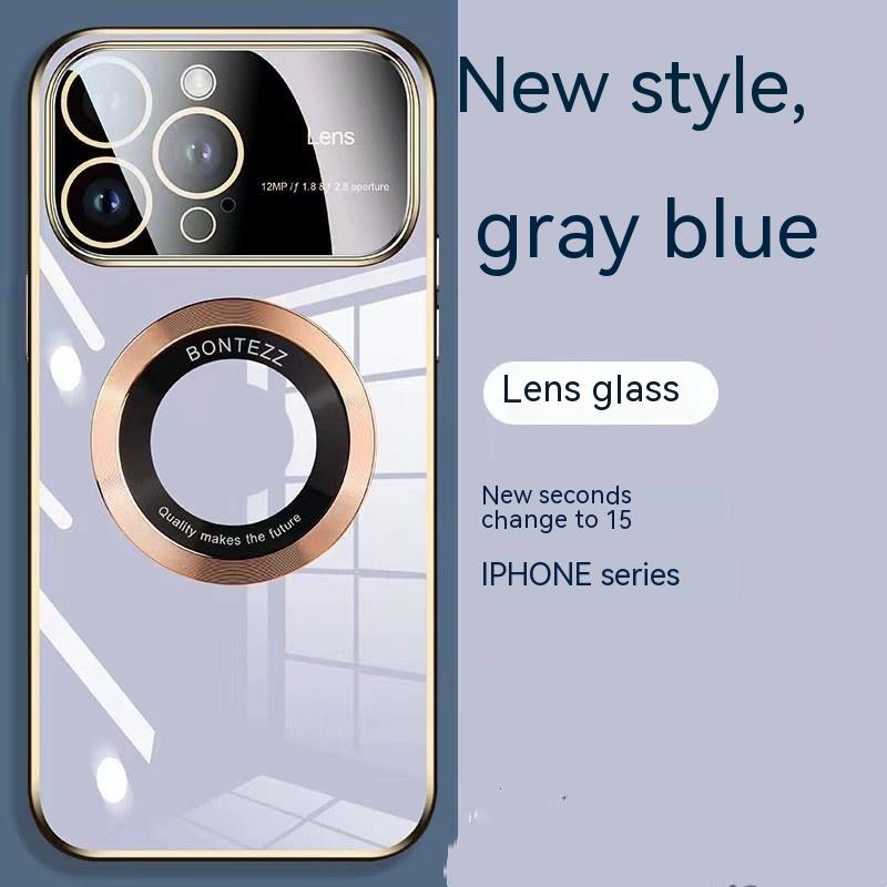 Apple 14 Phone Case Seconds To 15 Large Windows Baked Porcelain Without Logo Magnetic Suction Simple High photo 3