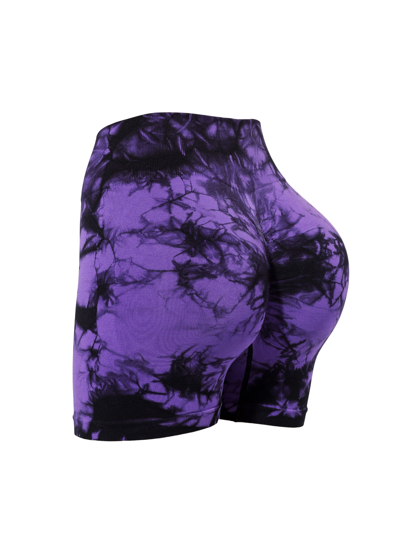 High Waist Seamless Tie Dye Yoga Shorts, Women Stretch Butt Lift Fitness Biker Shorts photo 5