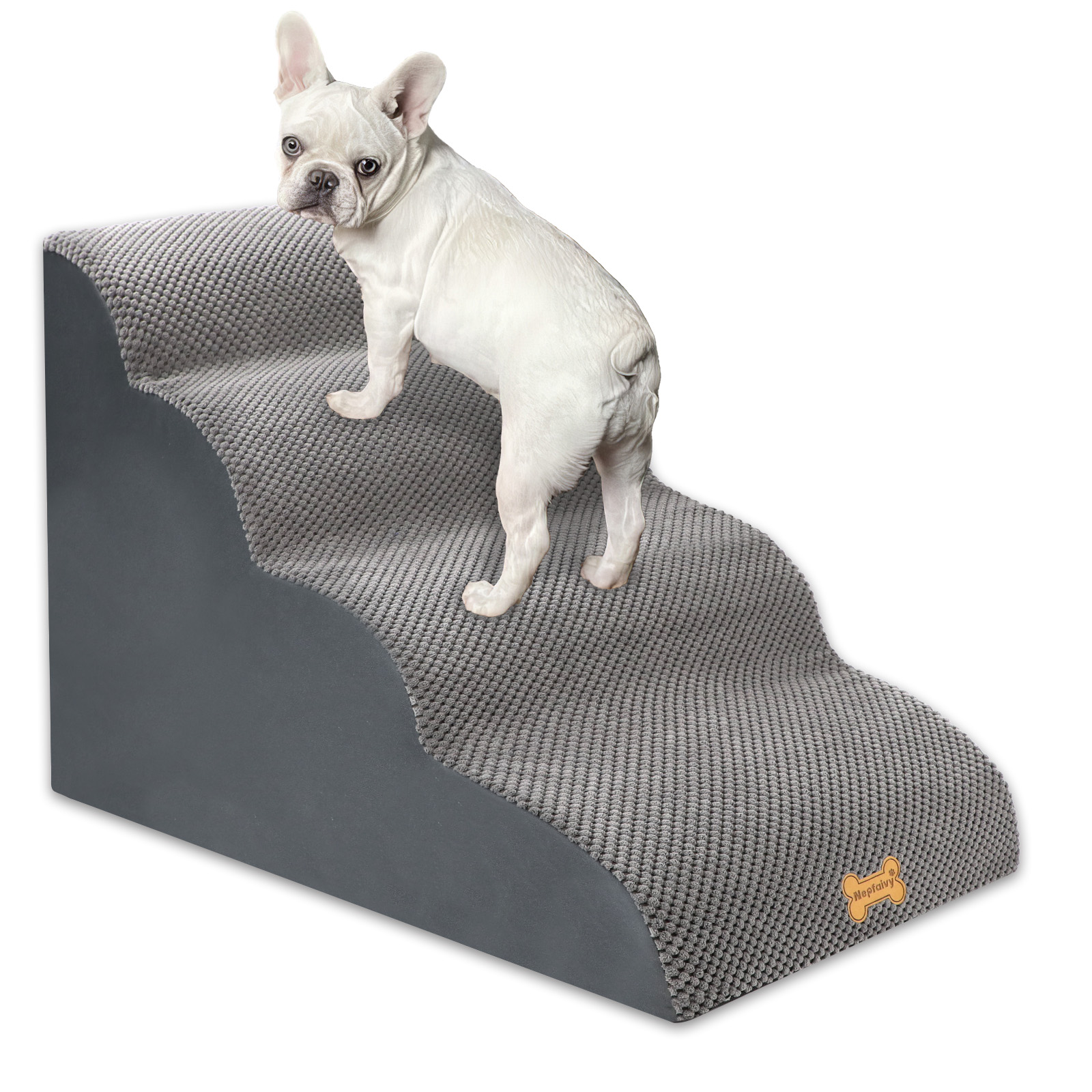 Nepfaivy Dog Steps Stairs For Bed - Non-Slip Pet Stairs For Small Dogs And Cats, Dog Ramp For Sofa With High Density Foam And Removable Cover photo 2