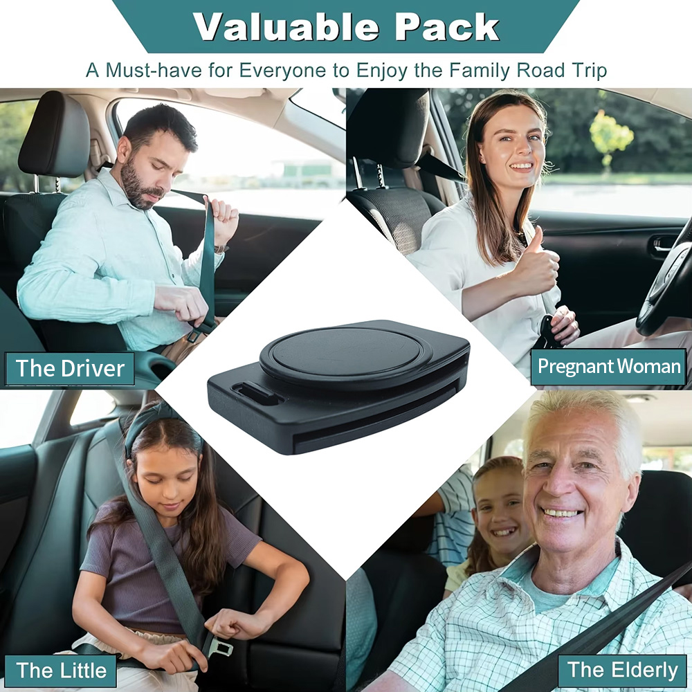 Car Seat Belt Adjuster Clamp Shoulder Neck Locking Clip Protector Durable Portable Comfortable Driving Black 2Pcs Pack photo 8