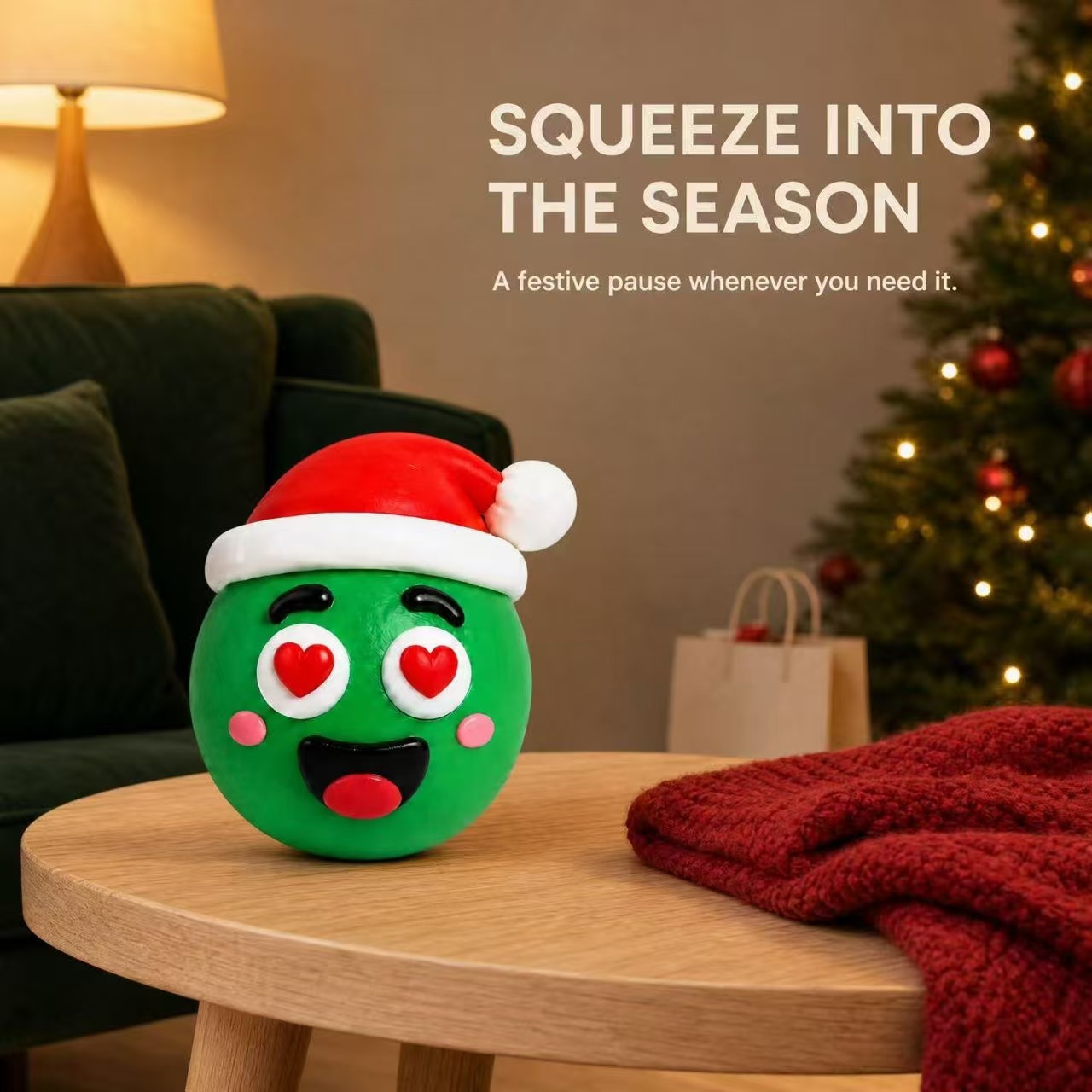 Christmas Squeeze Ball Stress Relief Toy, Slow Rebound Festive Character Fidget Ball, TPR Shell Flour-Filled, Holiday Party Favors Stocking Stuffers For Kids Adults photo 3